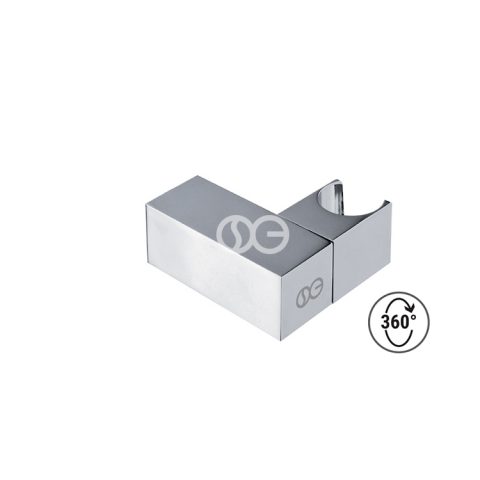 SG404S - Supporto doccia regolabile SQUARE in ottone cromato