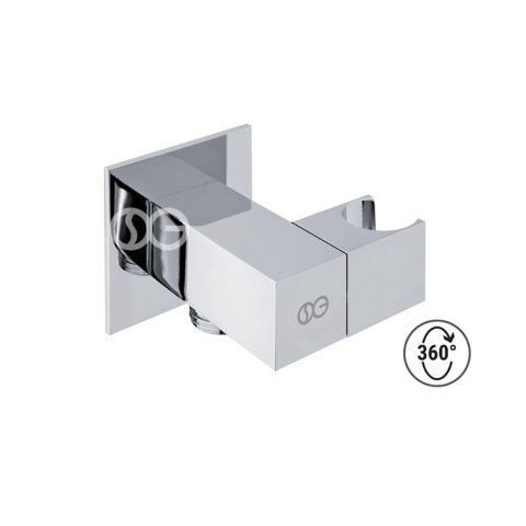 SG405S - Presa acqua SQUARE con porta doccetta regolabile con attacco 1/2”Gm in ottone cromato.