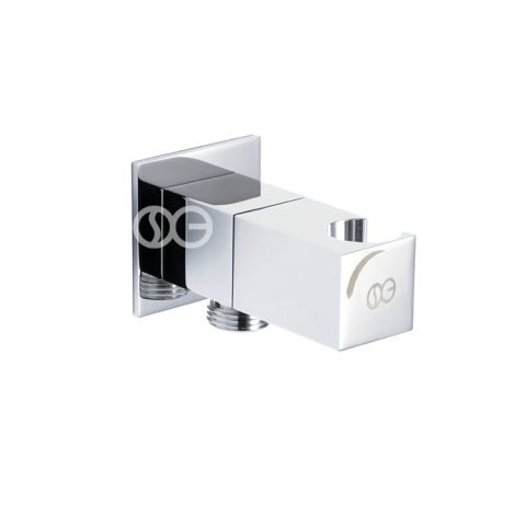 SG407S - Presa acqua SQUARE con porta doccetta e chiusura di sicurezza in ottone cromato